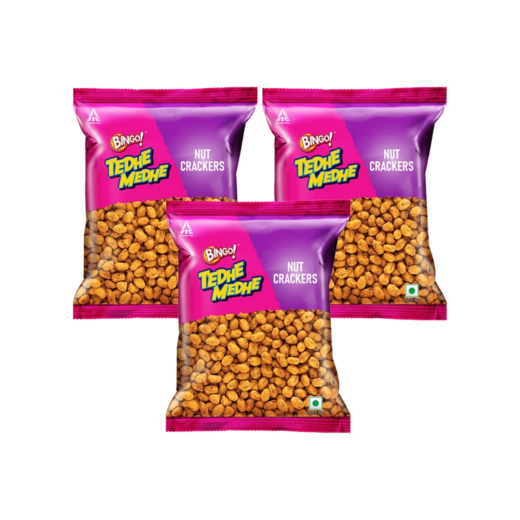 Bingo Tedhe Medhe Nut Crackers / Peanuts - Pack of 3