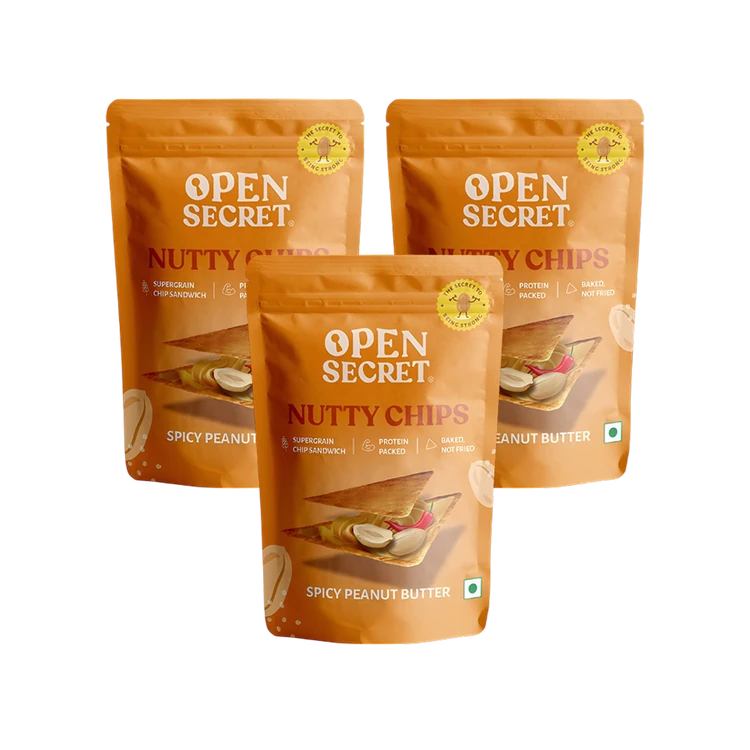 Open Secret Spicy Peanut Butter Baked Chips - Pack of 3