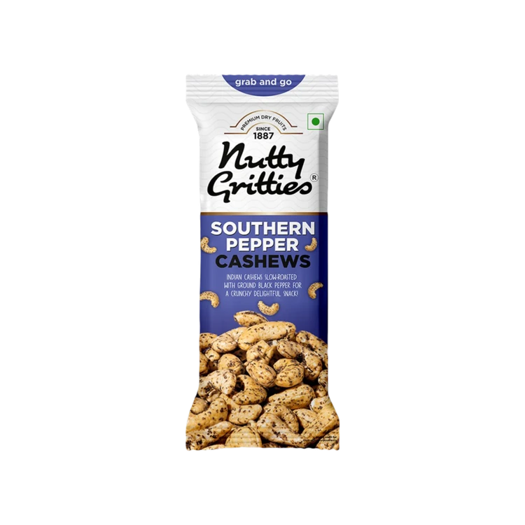 Nutty Gritties Southern Pepper Flavoured Cashew (Flavoured Godambi)