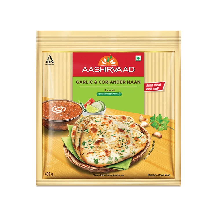 Aashirvaad Garlic & Coriander Naan (Heat & Eat)