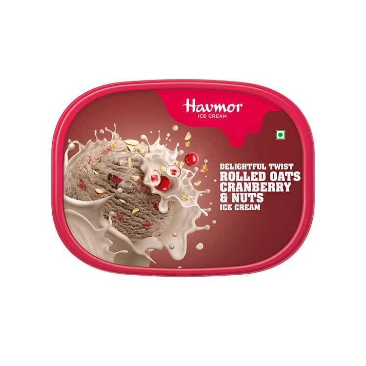 Havmor Rolled Oats Cranberry Ice Cream Tub