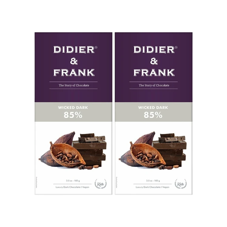 Didier & Frank Wicked 85% Dark Chocolate Bar - Pack of 2
