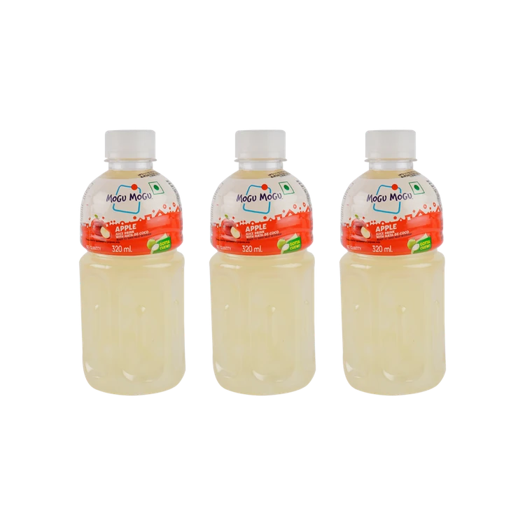 Mogu Mogu Apple Juice With Nata De Coco - Pack of 3