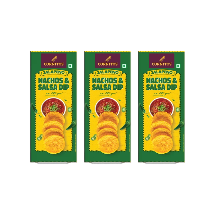 Cornitos Crisps Jalapeno Nachos & Salsa Dip - Pack of 3