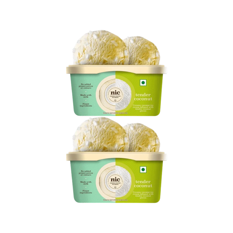 NIC Tender Coconut Ice Cream Tub - Pack of 2