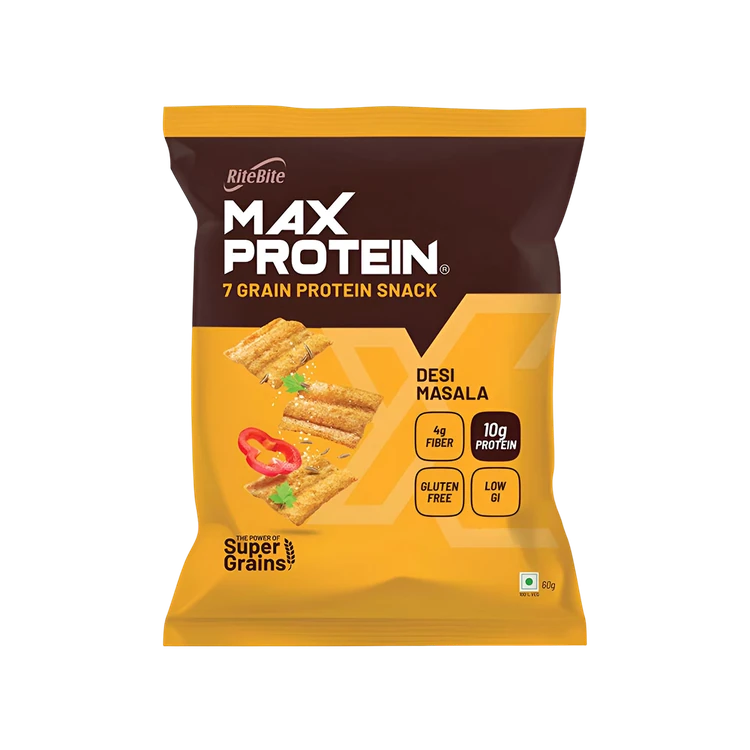 RiteBite Max Protein Desi Masala 10 g Protein Multigrain Chips