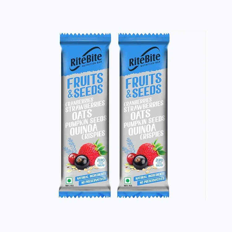 RiteBite Fruits & Seeds Nutrition Bar - Pack of 2
