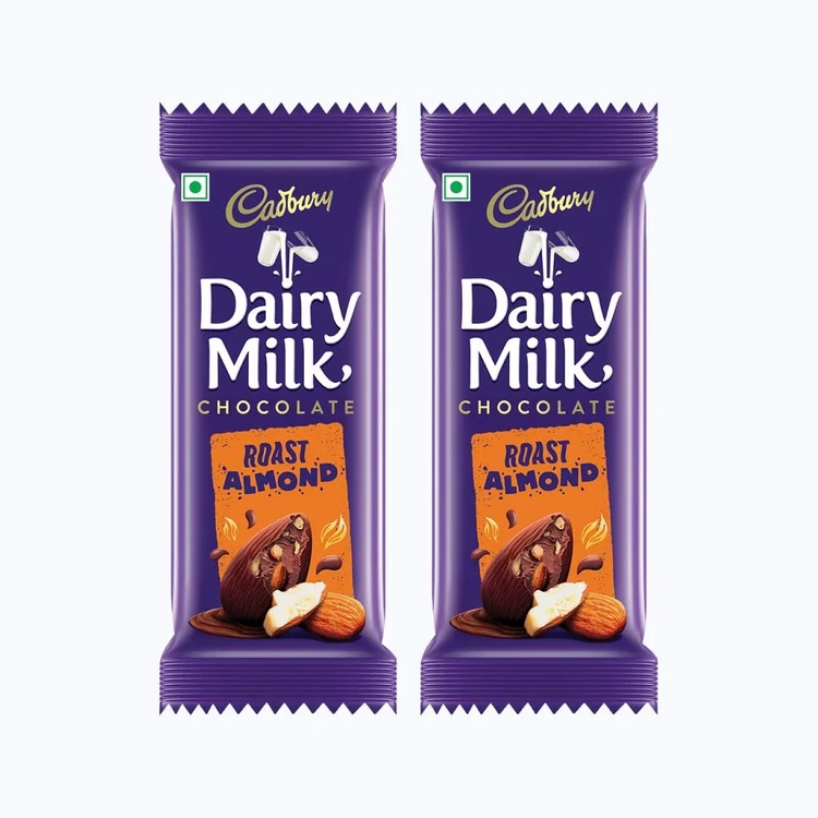Cadbury Dairy Milk Roast Almond Milk Chocolate Bar - Pack of 2