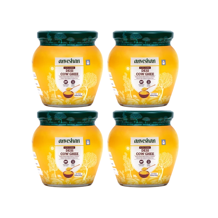 Anveshan Desi Cow A2 Ghee (Bilona Churned) - Pack of 4