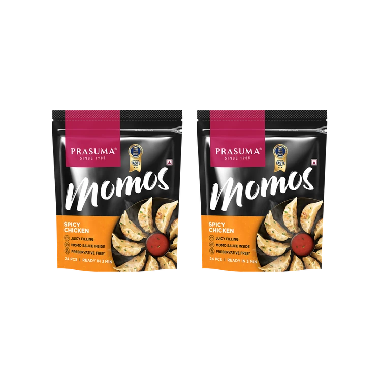 Prasuma Spicy Chicken Momos - Pack of 2