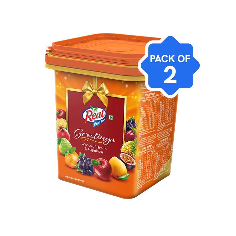 Real Greetings Juice Gift Pack (Assorted Fruit Juice) - Pack of 2