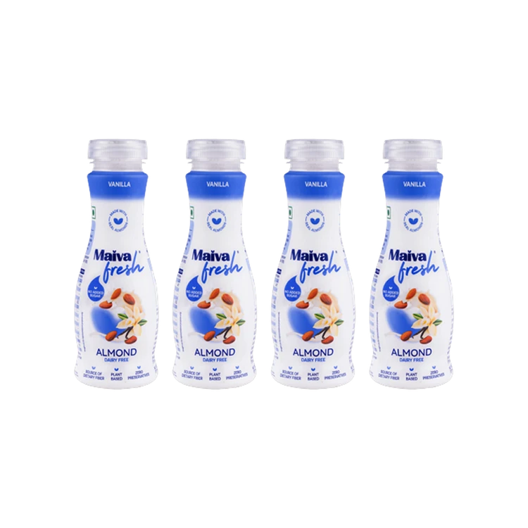 Maiva Fresh Dairy Free Almond Milk - Vanilla - Pack of 4