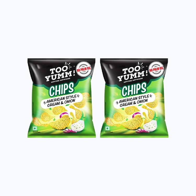 Too Yumm American Style Cream & Onion Potato Chips - Pack of 2