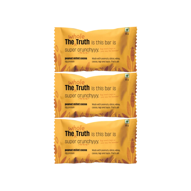 The Whole Truth Peanut Millet Cocoa Protein Bar - Pack of 3