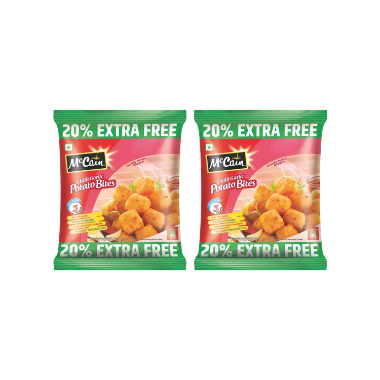 McCain Chilli Garlic Potato Bites Nuggets (Frozen) - Pack of 2