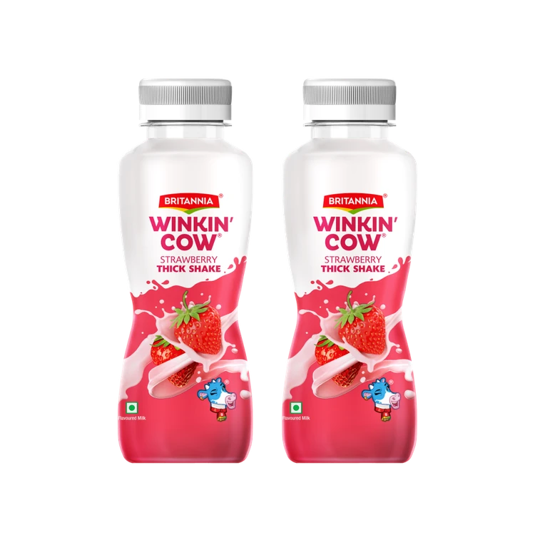 Britannia Winkin Cow Strawberry Thick Milkshake - Pack of 2