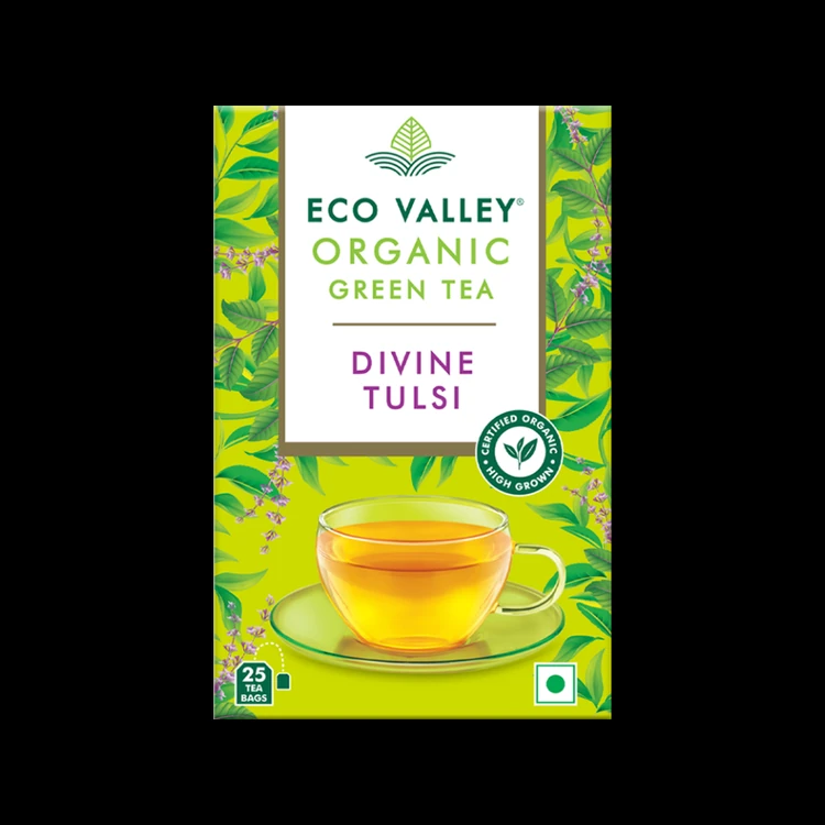 Eco Valley Divine Tulsi Organic Green Tea Bags