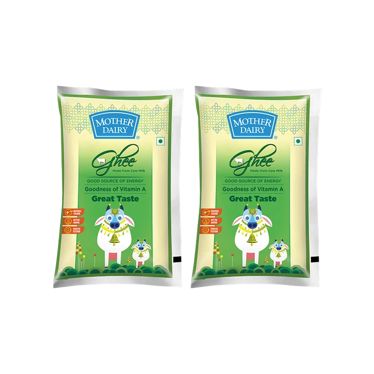 Mother Dairy Pure Cow Ghee - Pack of 2 (Hasuvina Tuppa)
