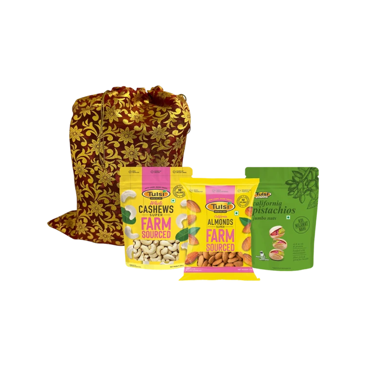 Tulsi Potli Dry Fruits Gift Pack (Dry Fruits Udugore Pack)
