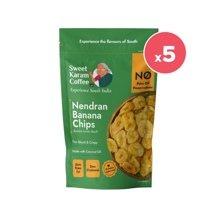 Sweet Karam Coffee Nendran Banana Chips - Pack of 5