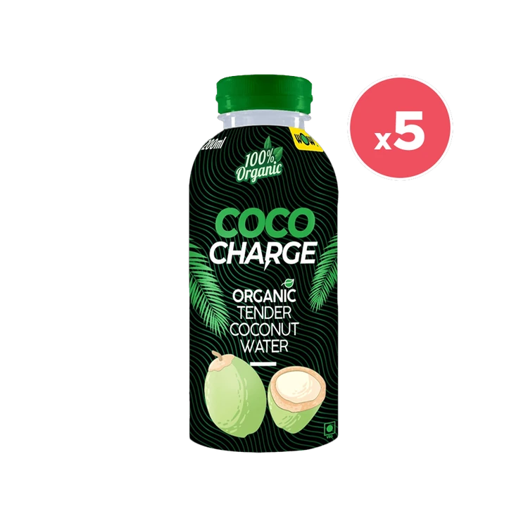 Wow! Coco Charge Organic Coconut Water - Pack of 5