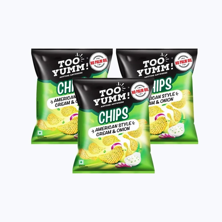 Too Yumm American Style Cream & Onion Potato Chips - Pack of 3