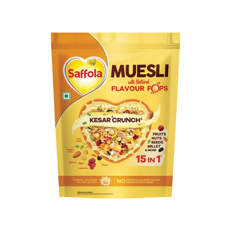 Saffola Muesli Kesar Crunch with Flavour Pops