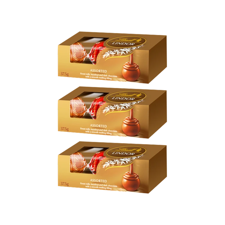Lindt Lindor Assorted Chocolate Gift Pack - Pack of 3