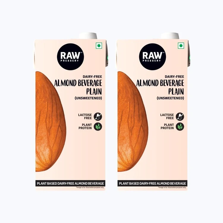 Raw Pressery Plain & Unsweetened Almond Beverage - Pack of 2
