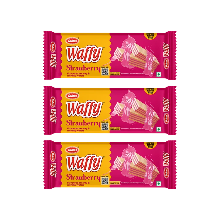 Dukes Waffy Strawberry Wafers - Pack of 3