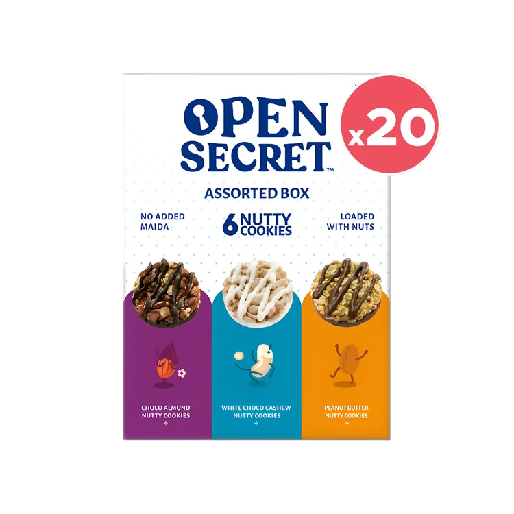 Open Secret Zero Maida Assorted Protein Cookies Gift Pack - Pack of 20