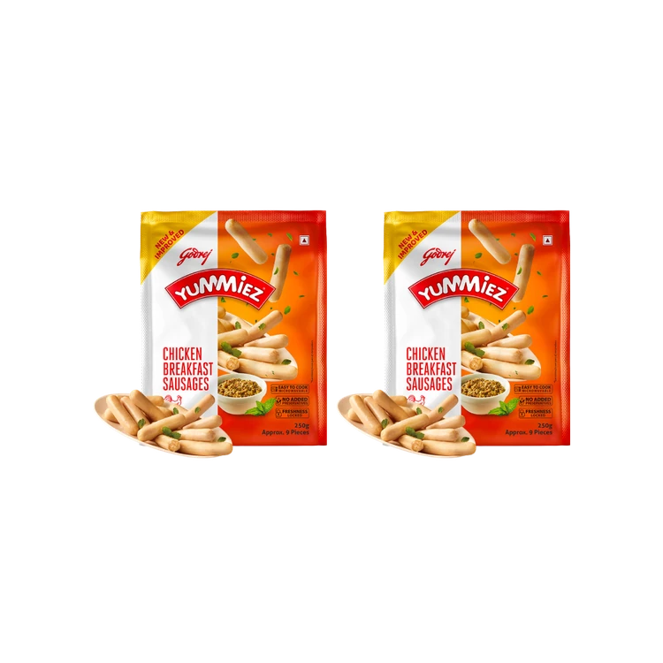 Godrej Yummiez Breakfast Chicken Sausage (Frozen) - Pack of 2
