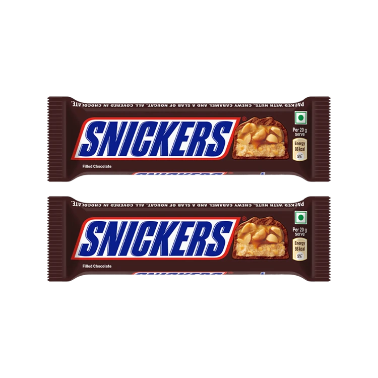 Snickers Peanut Nougat & Caramel Filled Bar 40 g - Pack of 2