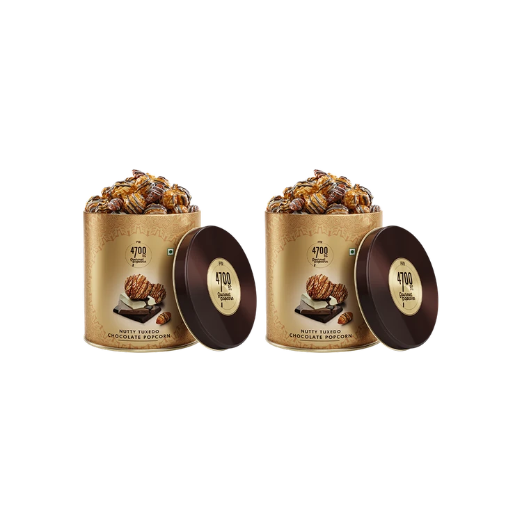 4700BC Nutty Tuxedo Chocolate Popcorn, Gourmet Tin - Pack of 2