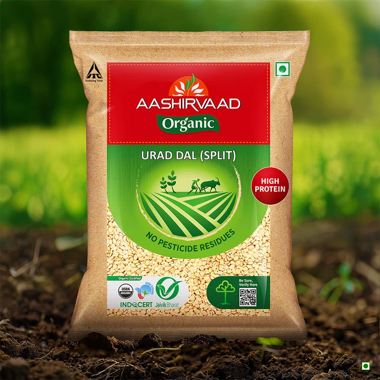 Aashirvaad 100% Organic Urad Dal (Dhuli) (Dhuli) Split