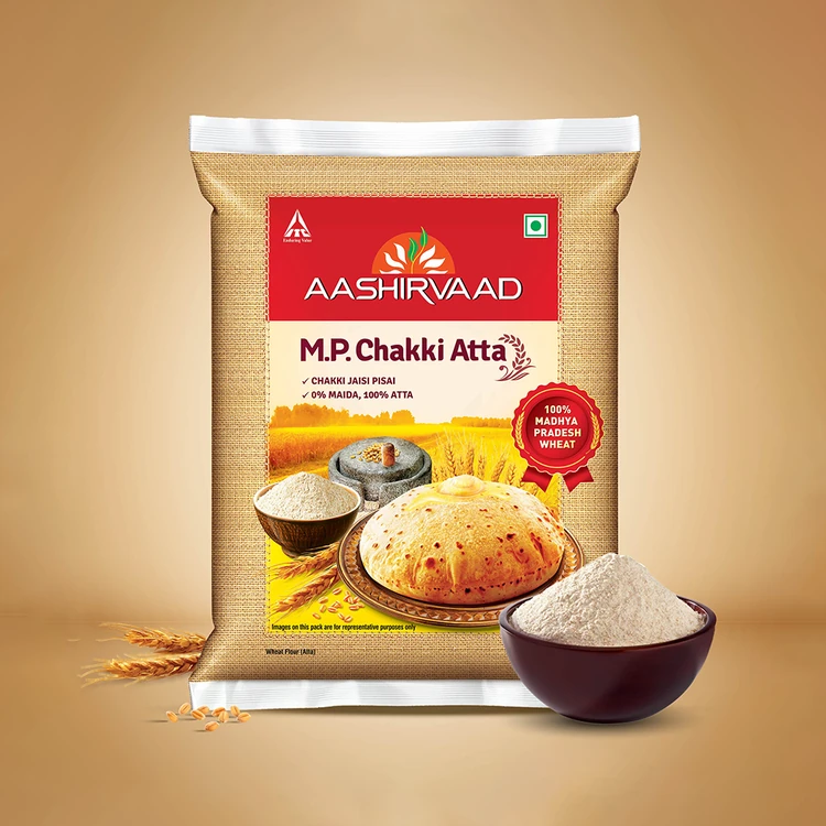Aashirvaad 0% Maida, 100 % M.P. Chakki Atta (Godihittu)