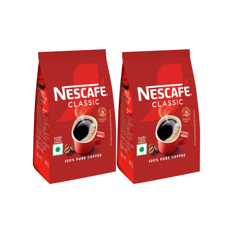 Nescafe Classic - 100% Pure Instant Coffee Powder - 200 g - Pack of 2
