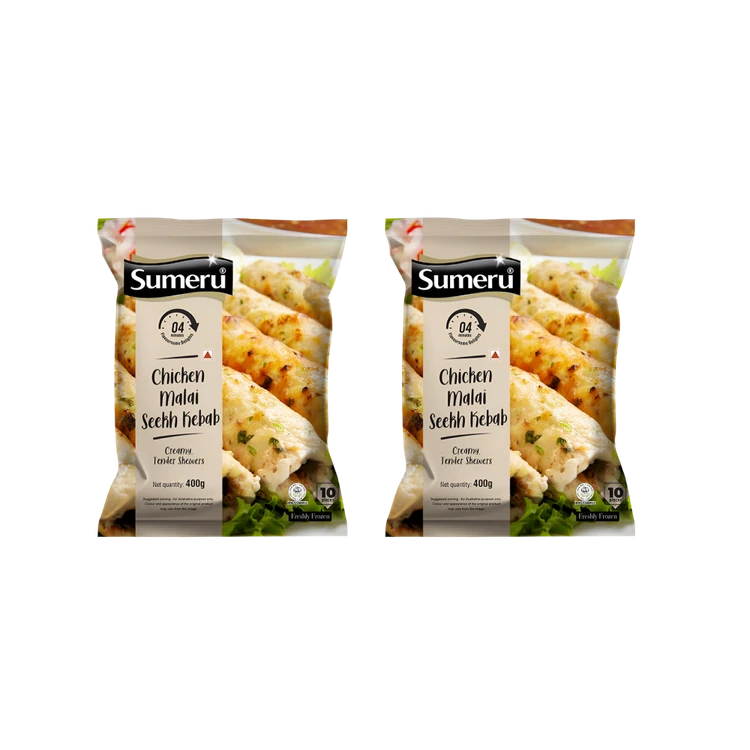 Sumeru Malai Chicken Seekh Kebab (Frozen) - Pack of 2