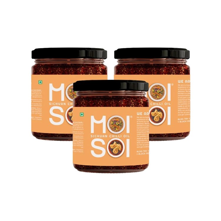 Moi Soi Sichuan Chilli Oil - Dip - Spread - Cook - Pack of 3