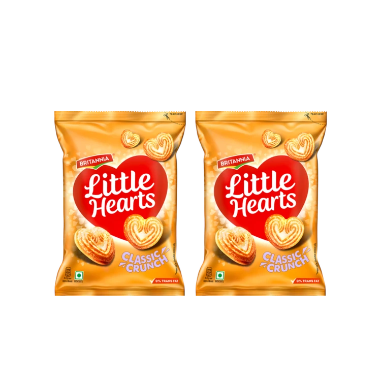 Britannia Little Hearts Classic Crunch Biscuit - Pack of 2
