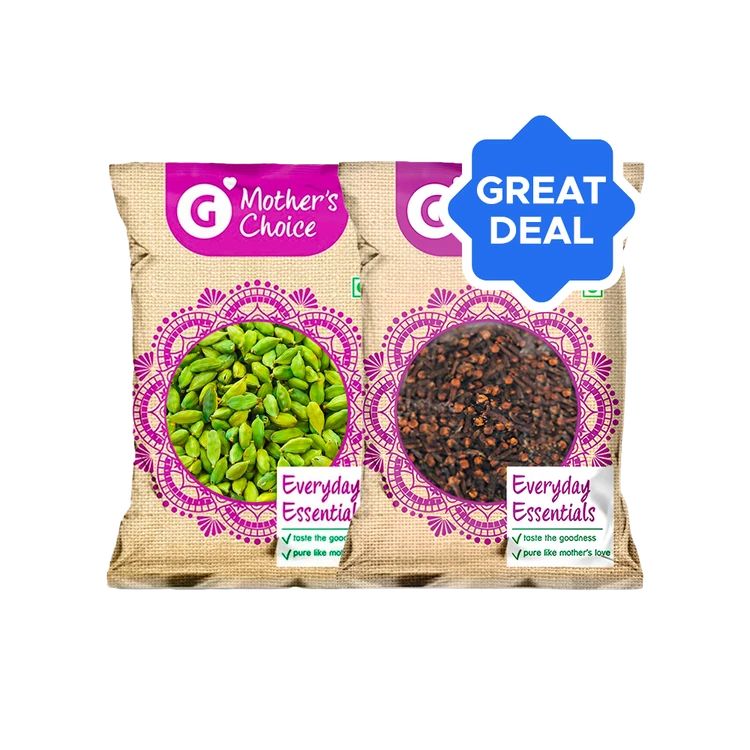 GMC Premium Green Cardamom Whole/Elaichi + GMC Clove Whole/Laung Combo