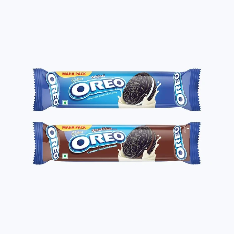 Cadbury Oreo Chocolate Flavour Sandwich Cream Biscuits +  Vanilla Flavour Sandwich Cream Biscuits Combo