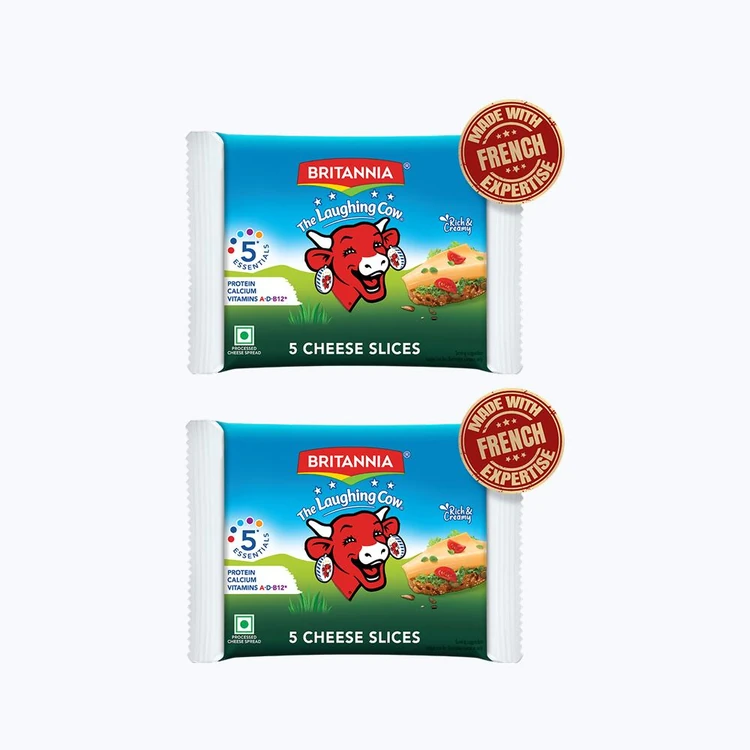 Britannia Laughing Cow Cheese Slices (90 g) - Pack of 2