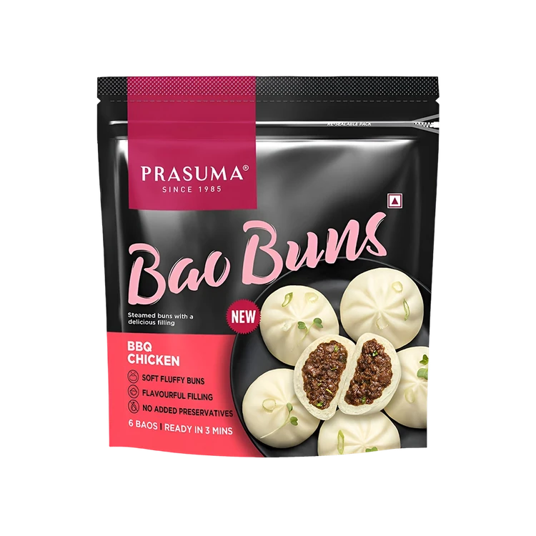 Prasuma Bao Bun BBQ Chicken (6 Baos) - Frozen