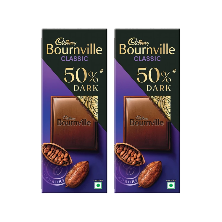 Cadbury Bournville Rich Cocoa 50% Dark Chocolate Bar - Pack of 2