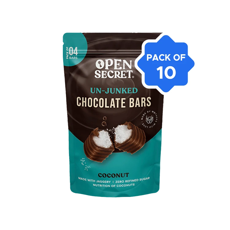 Open Secret Coconut Filled Bar Chocolate Pack - Pack of 10