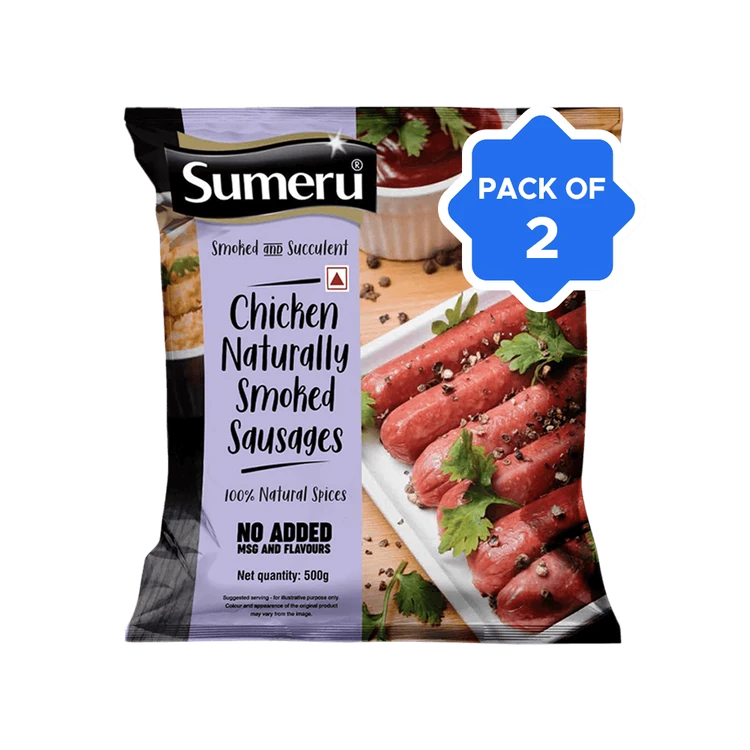 Sumeru Naturally Smoked Chicken Sausage (Frozen) - Pack of 2