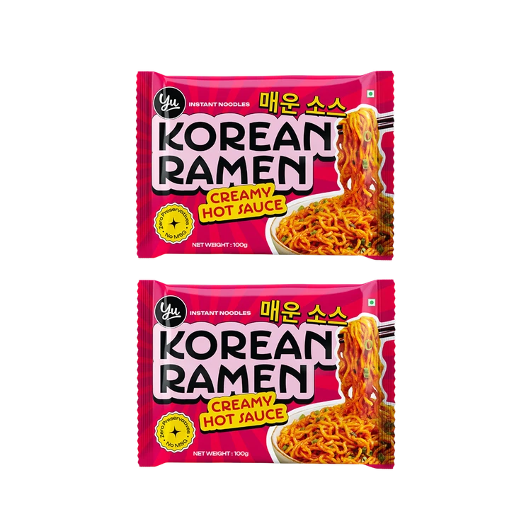 Yu Creamy Hot Sauce Korean Ramen Instant Noodles - Pack of 2