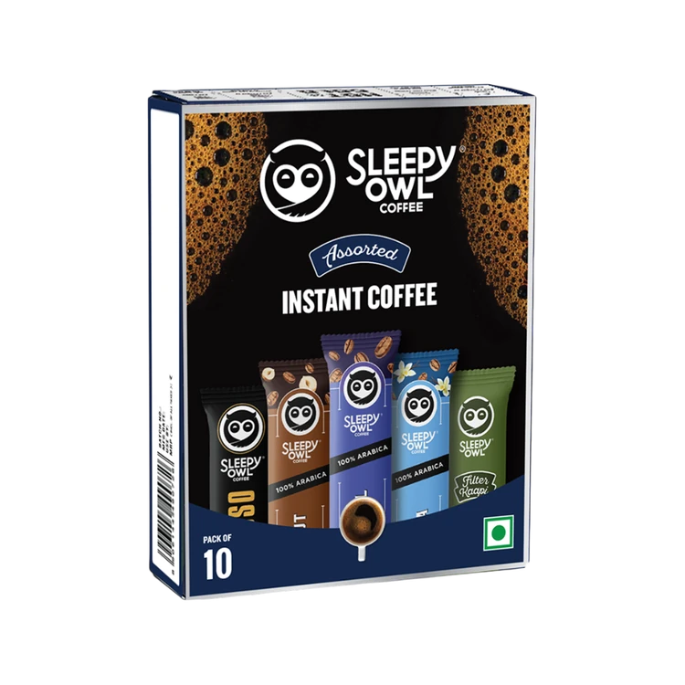 Sleepy Owl Assorted Pack of 10 Instant Coffee Travel Pack