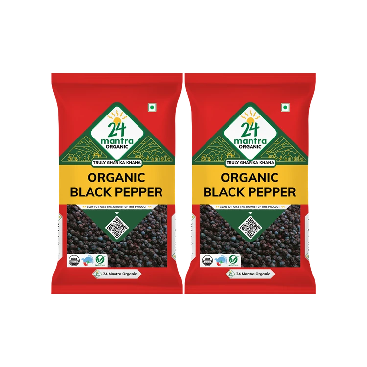 24 Mantra Organic Kaali Mirch / Black Peppercorns - Pack of 2